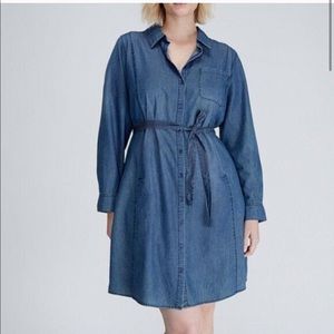 NWT Lane Bryant Chambray blue denim shirt dress